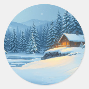 Silent Snow  Classic Round Sticker