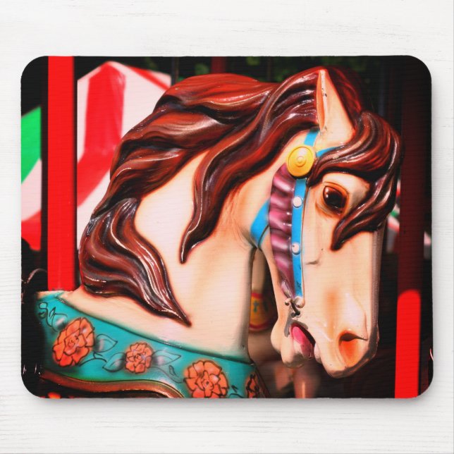 Silent Steed Carousel Horse  Mouse Pad (Front)