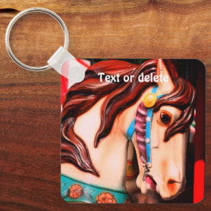 Silent Steed Carousel Horse Personalized Keychain