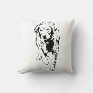 Silent Steps in Fall Shadows Throw Pillow