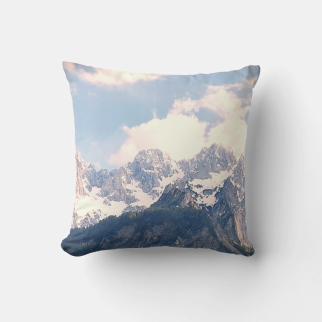 Silent Story Mountains Nature Photography Throw Pillow (Front)