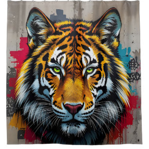 Silent Strength – Tiger Graffiti Art Shower
