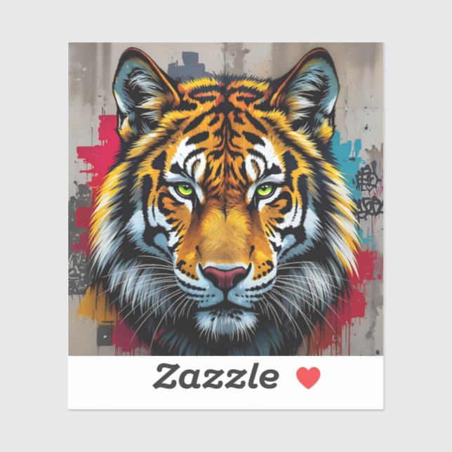 Silent Strength – Tiger Graffiti Art Square Vinyl  (Sheet)
