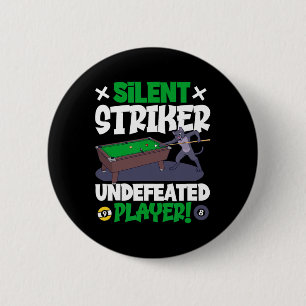 Silent Striker - Billiards And Cat 2 Inch Round Button