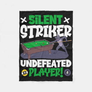 Silent Striker - Billiards And Cat Fleece Blanket