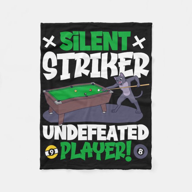 Silent Striker - Billiards And Cat  Fleece Blanket (Front)