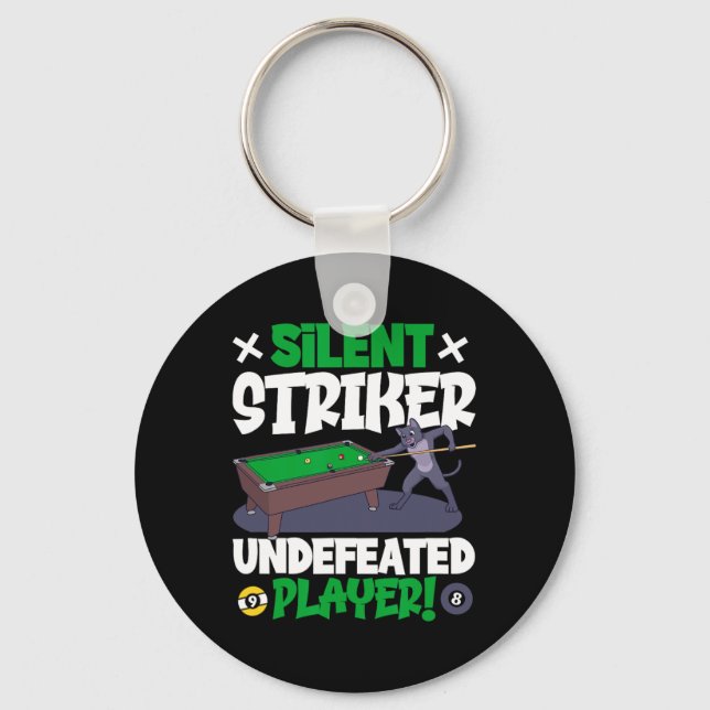 Silent Striker - Billiards And Cat  Keychain (Front)