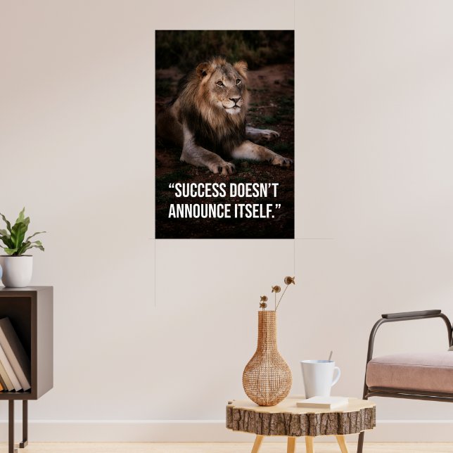 Silent Success Lion Quote Poster -Poster Design (Living Room 3)