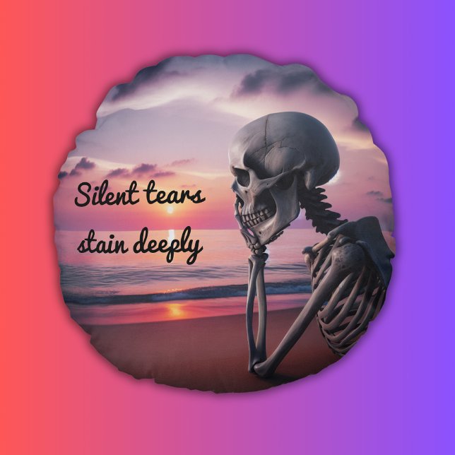 Silent tears stain deeply | round pillow (Creator Uploaded)