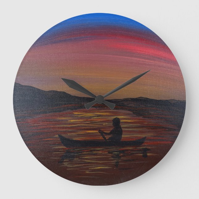     Silent Voyage -handmade artwork - Wall Clock (Front)