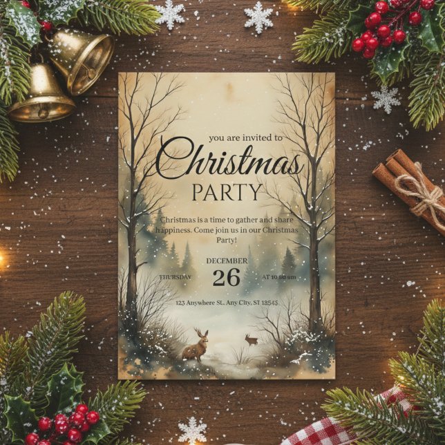 Silent Watch in the Winter Holiday Invitation Card (Créateur téléchargé)