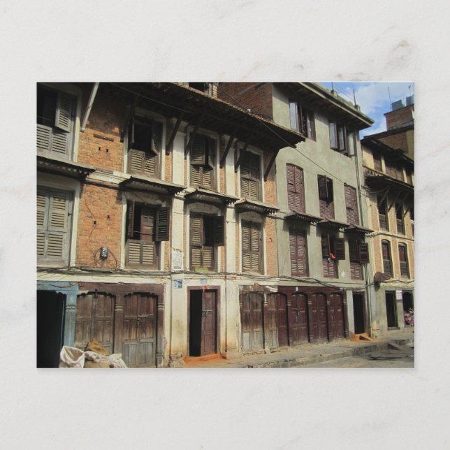 Silent Windows and Doors in Kathmandu Postcard (Front)