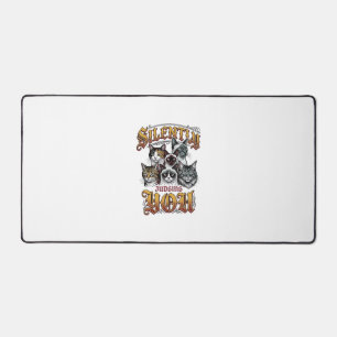 Silently Judging You Vintage Cat Graphic T-Shirt_1 Desk Mat