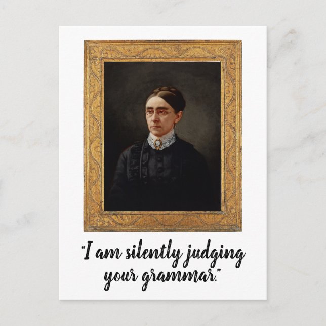 Silently Judging Your Grammar Funny Postcard (Front)