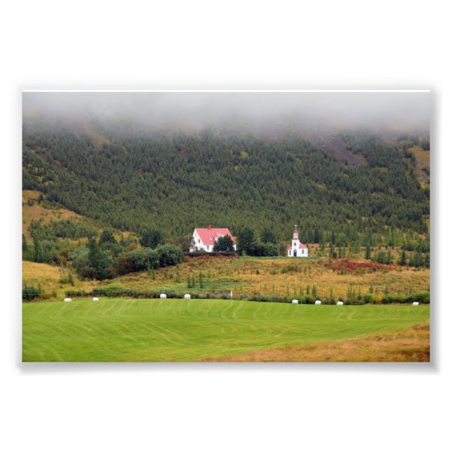 Silfrastadakirkja Church in Iceland Photo Print (Front)