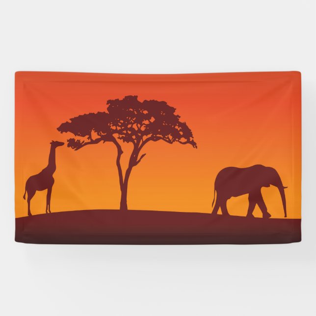 Silhouette africaine de safari - bannière (Horizontal)