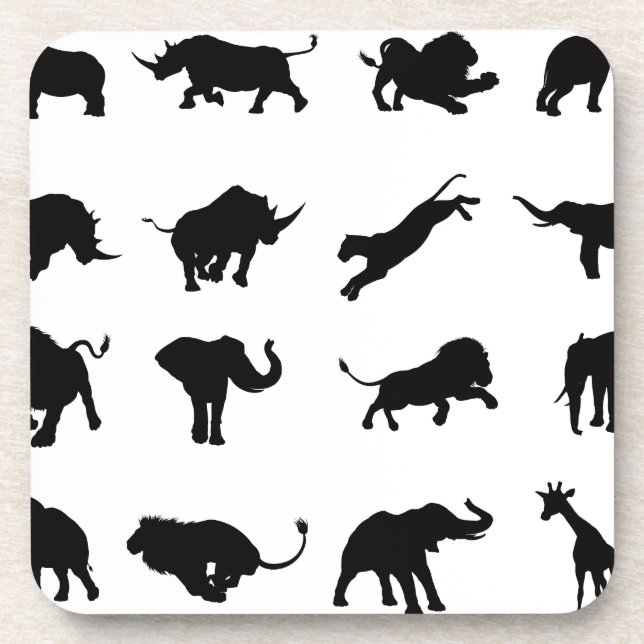 Silhouette African Safari Animal Coaster (Front)