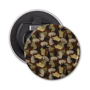 Silhouette Animal Camouflage Brown Bottle Opener