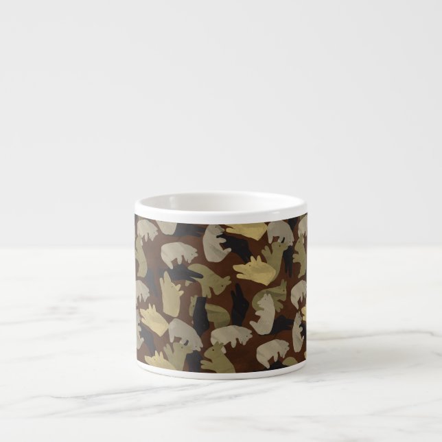 Silhouette Animal Camouflage Brown Espresso Cup (Front)