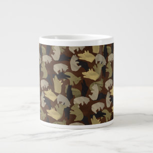 Silhouette Animal Camouflage Brown Large Coffee Mug