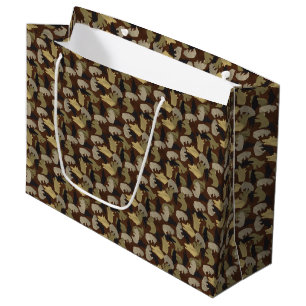 Silhouette Animal Camouflage Brown Large Gift Bag