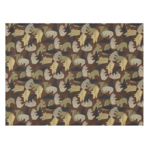 Silhouette Animal Camouflage Brown Tablecloth