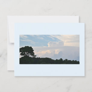 Silhouette Arbre avec carte postale Nuages