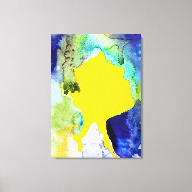 Silhouette art abstract watercolor canvas print (Front)