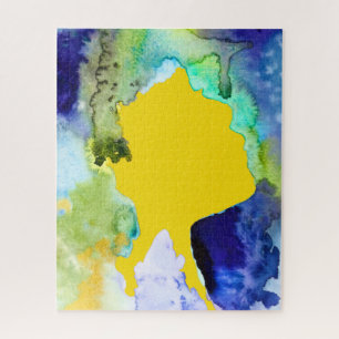 Silhouette art watercolor abstract jigsaw puzzle