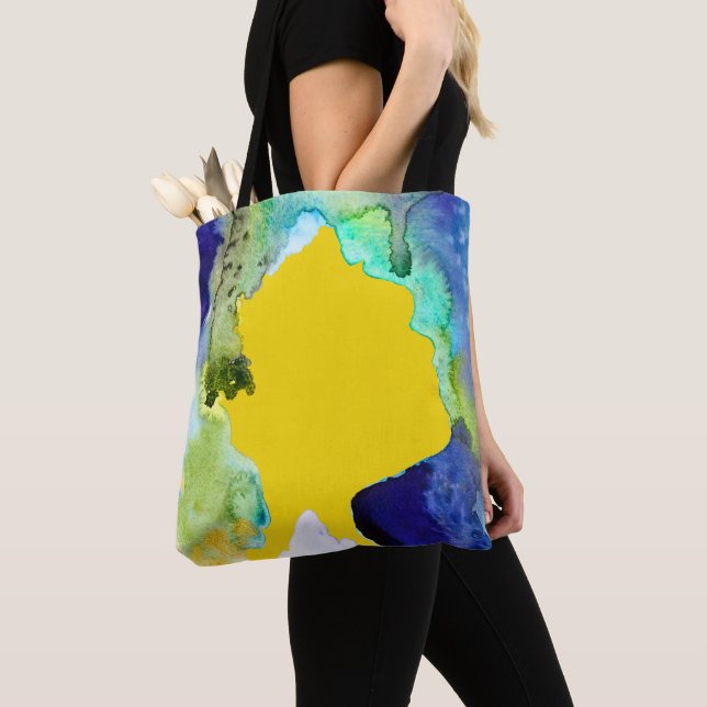Silhouette art watercolor abstract tote bag (Close Up)