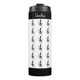 Silhouette athlete, Kenya African Art, White Thermal Tumbler
