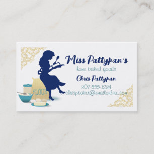 Silhouette baking bakery cooking class pastry chef business card