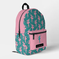Silhouette Ballerina in Pink and Teal