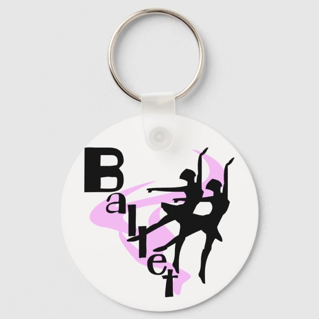 Silhouette Ballet T-shirts and Gifts Keychain (Front)