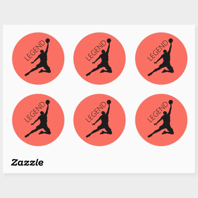 Silhouette Basketball Player Sticker Set (Sheet)