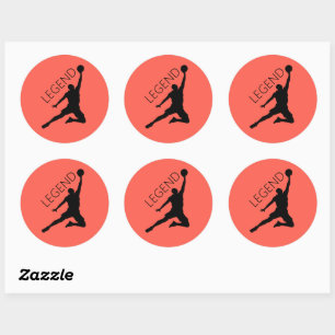 Silhouette Basketball Player Sticker Set