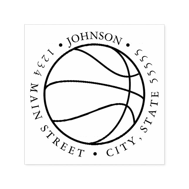 Silhouette Basketball Return Label Self-inking Stamp (Design)