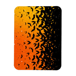 Silhouette Bats Vampire Dracula Halloween Pattern Magnet