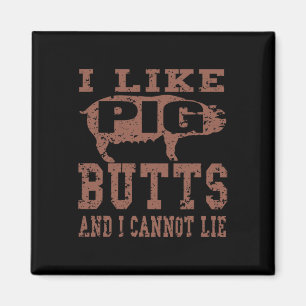 Silhouette Bbq Grill I Like Pig Butts And I Cannot Magnet