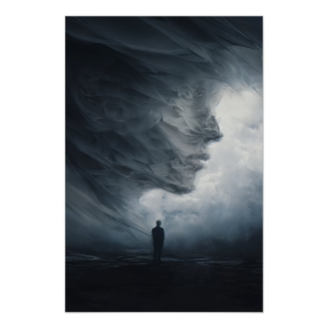 Silhouette Before Colossal Mist Face Poster (Front)