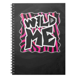 Silhouette Black and Hot Pink Zebra Notebook