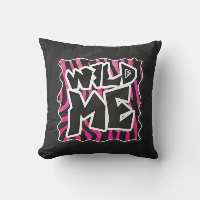 Silhouette Black and Hot Pink Zebra Throw Pillow (Front)