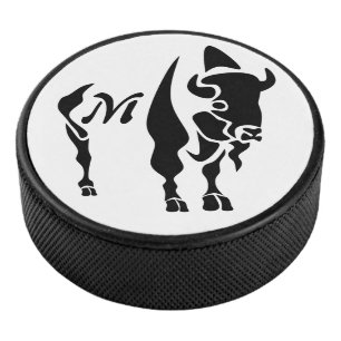 Silhouette Black Buffalo Hockey Puck