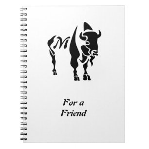 Silhouette Black Buffalo Monogram Notebook