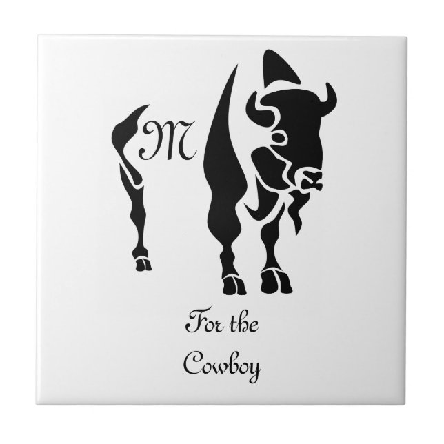 Silhouette Black Buffalo Monogram Tile (Front)
