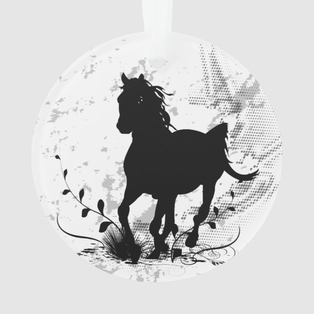 Silhouette, black horse ornament (Back)