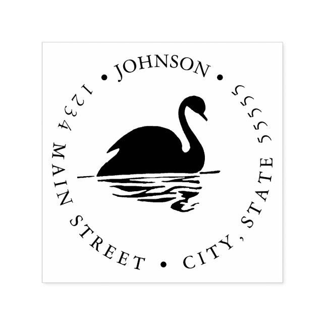 Silhouette Black Swan Return Label Self-inking Stamp (Design)