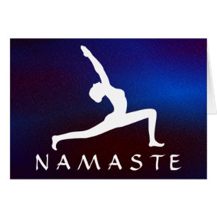 Silhouette blanche Namaste miroitant bleu de pose