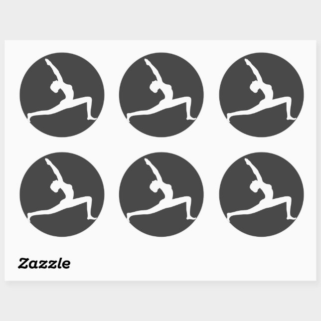 Silhouette Blanche Yoga Femme Possédant Sticker Ro (Feuille)