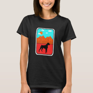 Silhouette Boxer Sun And Mountain Dog T-Shirt